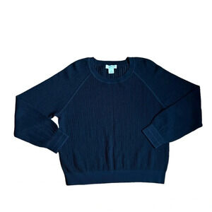 Club Monaco Black Pullover Crewneck Ribbed Sweater Size L​